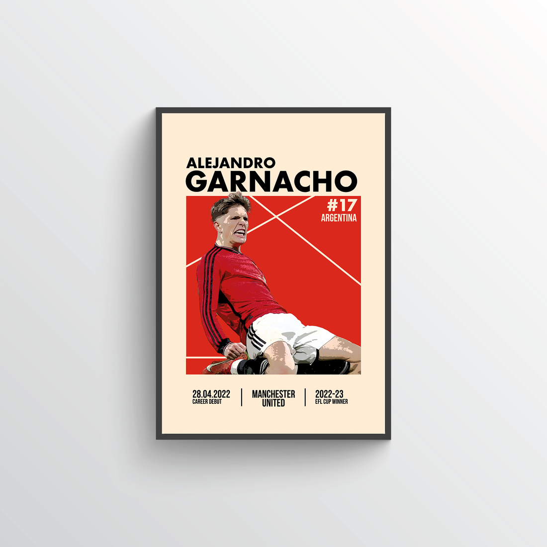 Premier League Icon Poster - Alejandro Garnacho – Pitch Prints 