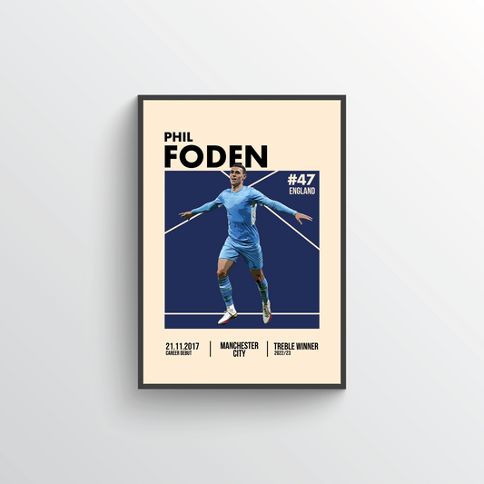 Premier League Icon Poster - Phil Foden