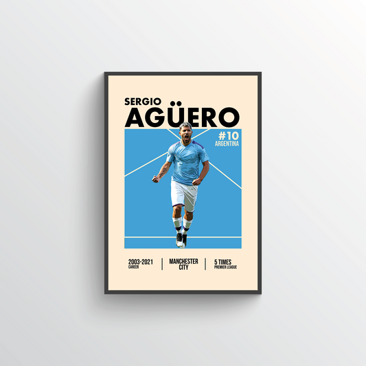 Iconic Player Poster - Sergio Agüero