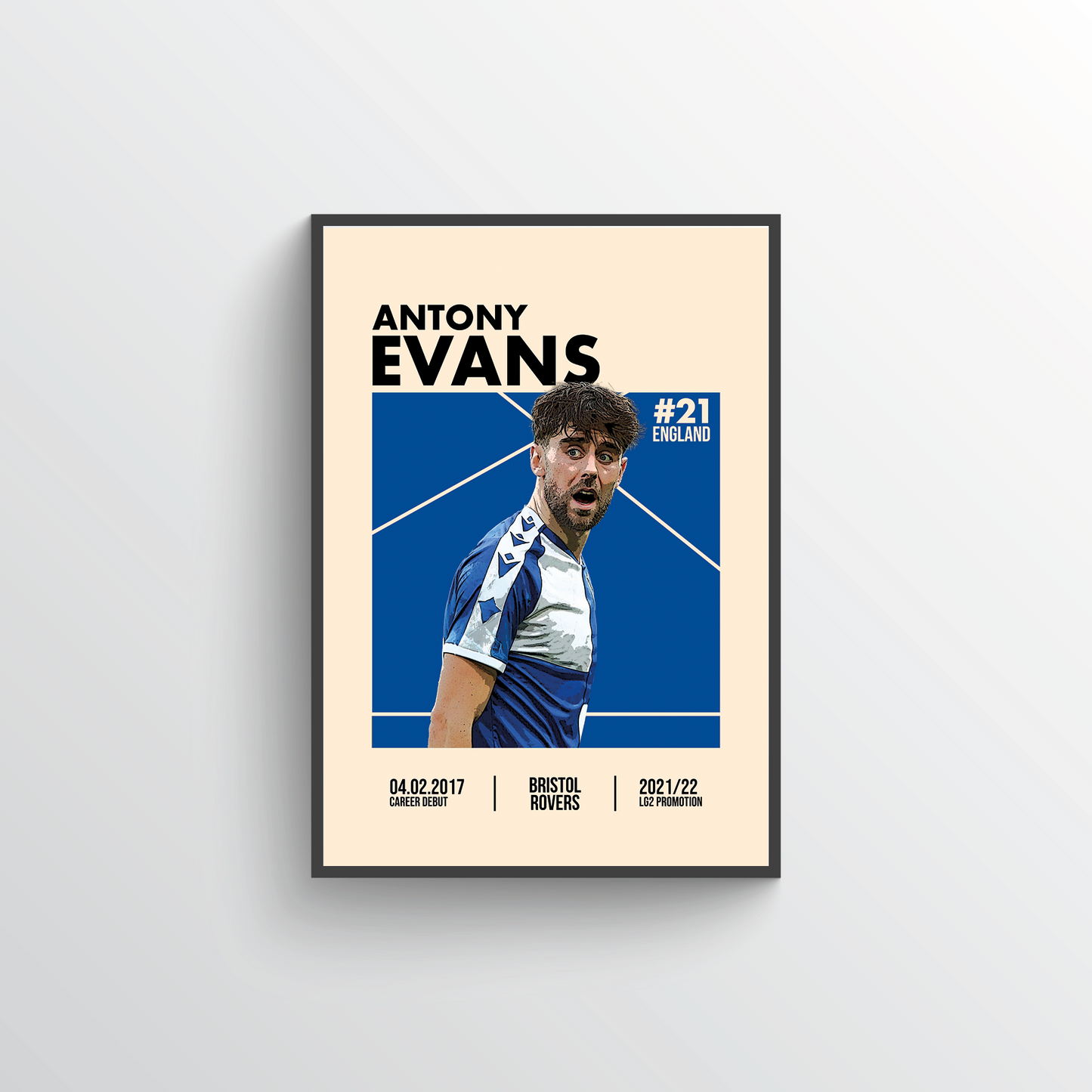 League One Player Poster - Antony Evans